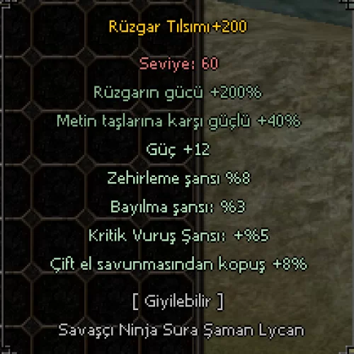  +200 Rüzgar Tılsım